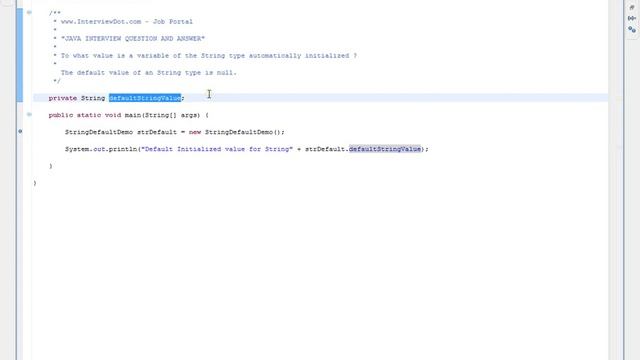 Java Interview Question To what value is a variable of the String type automatically initialized смотреть онлайн