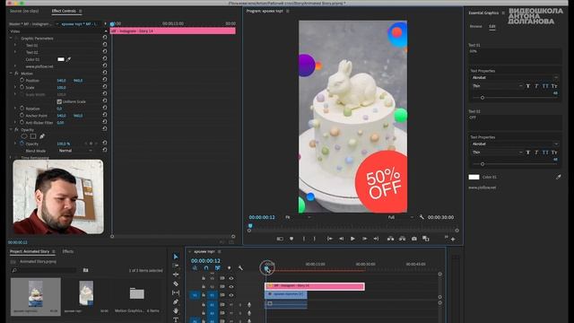 Анимированные сториз (Stories) для instagram в Premiere Pro .mogrt смотреть онлайн