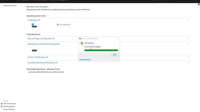 How To Remove BITLOCKER ENCRYPTION  In Windows 11/10 - Remove Windows Drive Password