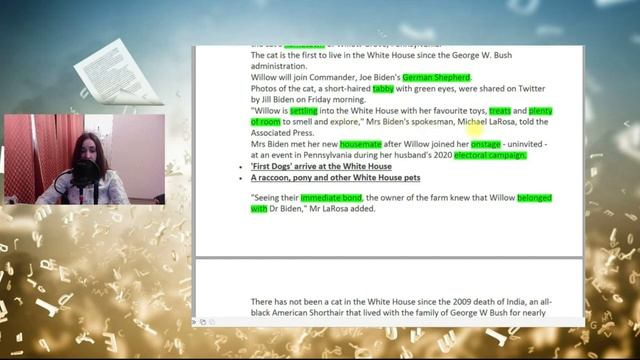 Читаем на английском. Статья BBC: "White House welcomes new cat named Willow". смотреть онлайн