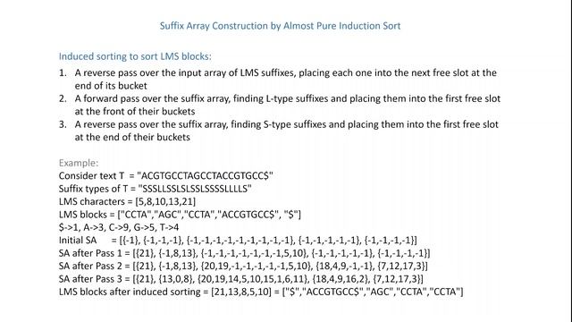 Suffix Arrays - SAIS Algorithm - O(n) time and O(n) space смотреть онлайн