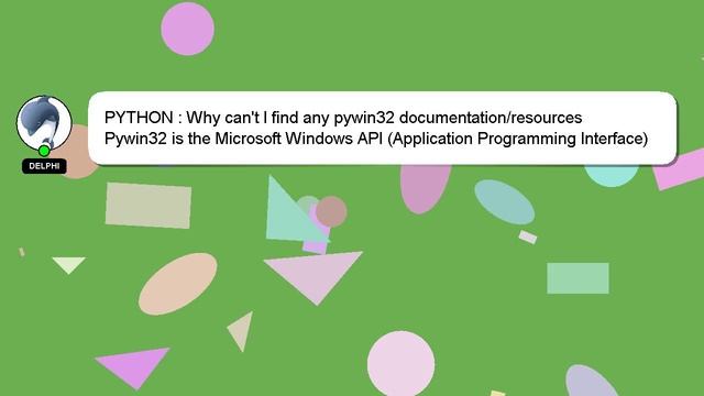 PYTHON : Why can't I find any pywin32 documentation/resources смотреть онлайн