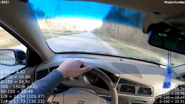 VOLVO V70 2.4d ! 2003 год ! DRAGY 0-100 0-150 1/8 1/4 Mili !