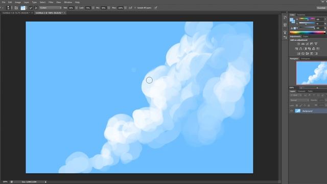 How to paint basic clouds in Photoshop смотреть онлайн