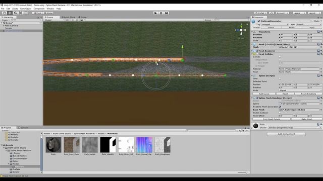 Spline Mesh Renderer v1.0 Tutorial 1 - Railroad (Unity 3D) смотреть онлайн
