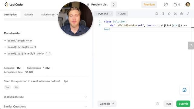 Valid Sudoku | Решение на Python | LeetCode 36 смотреть онлайн