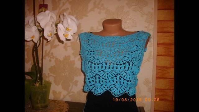 Платье крючком "Голубая лагуна" // Knit crochet dress смотреть онлайн