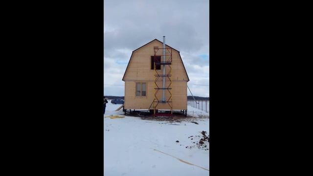 Монтаж печки Огонь-Батарея с проходом через стену смотреть онлайн