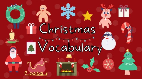 20 Christmas words | Vocabulary Flash Cards (English lessons for kids)