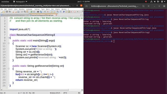 Reverse char Sequence of String смотреть онлайн