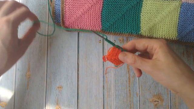 Как связать плед из остатков пряжи спицами \ мастер класс \ Печворк спицами