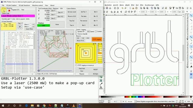 GRBL-Plotter making a pop-up card using a laser смотреть онлайн