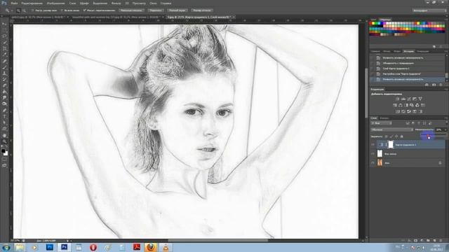 Эффект рисунка карандашом в Photoshop смотреть онлайн