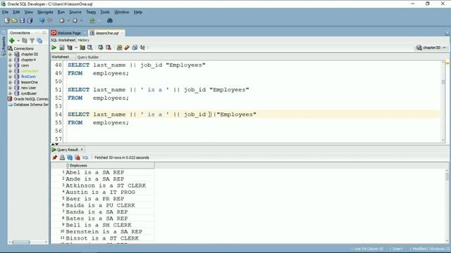 Oracle Database 11g tutorials 5 : How to use Concatenation operator смотреть онлайн