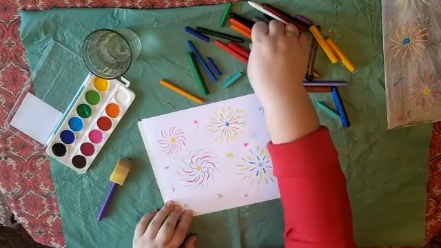 Рисование мелками Салют смотреть онлайн