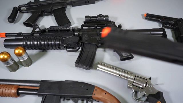 M4 M203 Grenade Launcher Toy Gun - Colt Anaconda Airsoft Gun -M870 - Realistic Toy Guns Collection