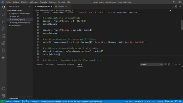 Maitrisez les Structures de données en Python : les namedtuples. смотреть онлайн