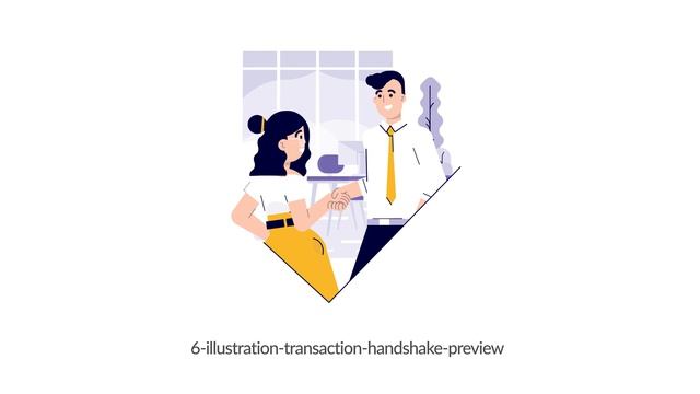 Animated Transaction Handshake Lottie Illustration смотреть онлайн