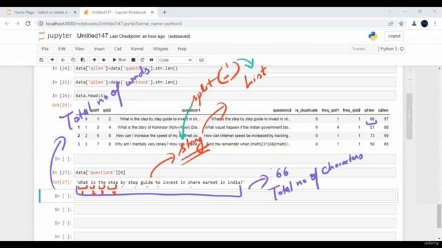 4.Python with Data Analysis : Feature Extraction for Data Science:4.2 Finding Length of questions смотреть онлайн