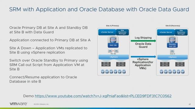 VMworld 2018 US VAP1360BU Streamlining Business Critical Oracle Workloads on a VMware SDDC смотреть онлайн