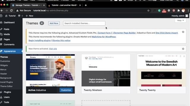 Theme Installation Process of Industrus | Construction WordPress Theme смотреть онлайн