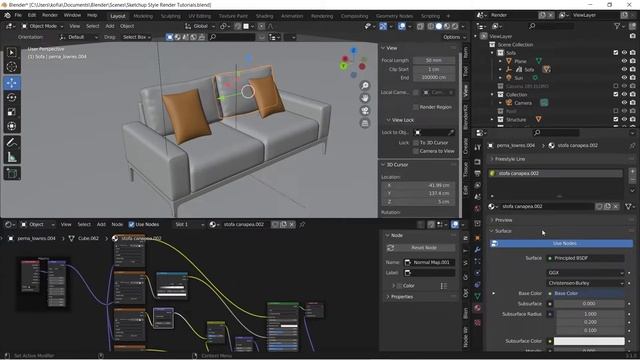 Blender Tutorial: Setup Sketchup Render Style in Blender using Toon Shader and Freestyle with Eevee смотреть онлайн