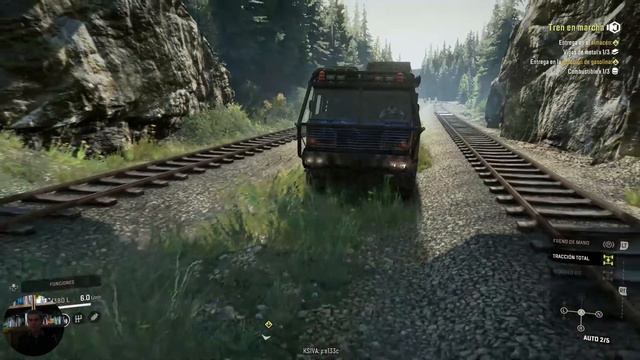 SNOW RUNNER, TREN EN MARCHA, EN RIO GRANO DE MADERA, WISCONSIN, EE UU. CHEVROLET KODIAK C70. смотреть онлайн