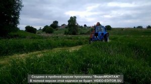 Косим корм телятам. Трактор мтз 80, косилка-измельчитель КИР-1.5 и прицеп 1 ПТС-2.