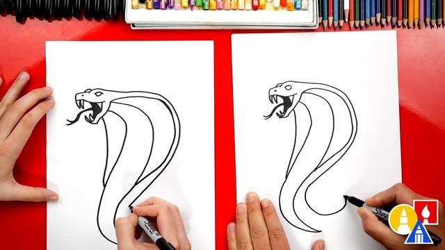 How To Draw A Snake - Cobra - Advanced смотреть онлайн