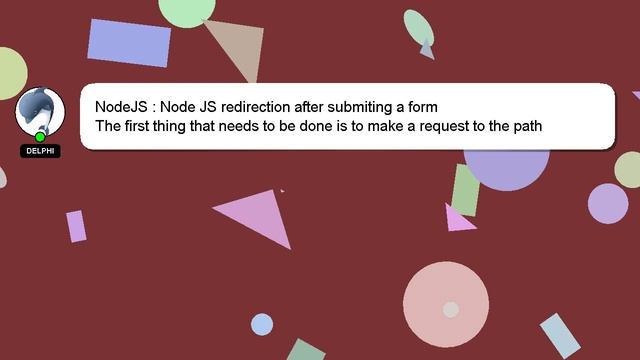 NodeJS : Node JS redirection after submiting a form смотреть онлайн