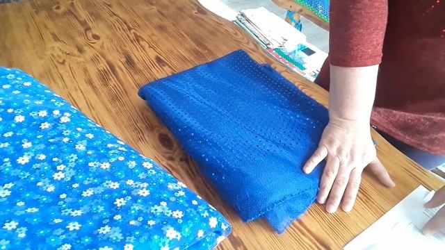 Распаковка с интернет магазина Евротекс,г. Екатеринбург_Ткани на выход_Васильковый-мой любимый цвет. смотреть онлайн