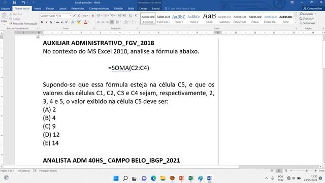 Aula 03 - MSOffice (Word, Excel, Powerpoint, Outlook) - Concurso Santo André 2022 - APPGG - FGV. смотреть онлайн