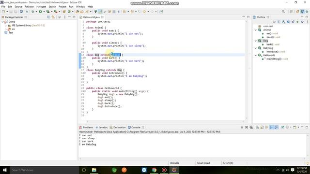 Java Multi Level Inheritance смотреть онлайн