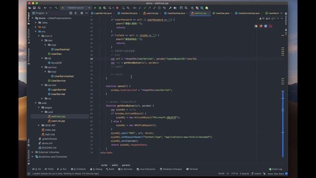 Servlet+JSP实现用户权限管理系统 02 - 用户添加，原生Ajax，过滤器Filter（Java Web开发教程 | IntelliJ IDEA开发） смотреть онлайн