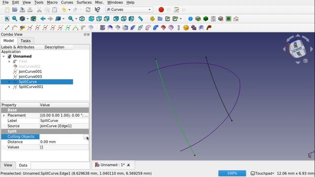 FreeCAD Curves Workbench 11  Iso Curves And Trim Face With Projected Curves