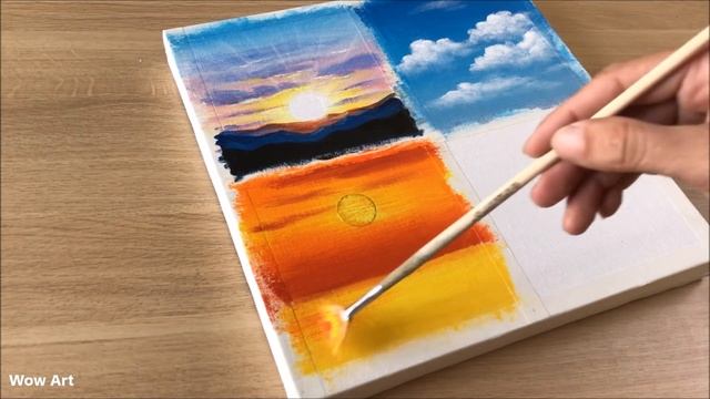 Daily Challenge #39 / Acrylic / Day & Night Art Painting смотреть онлайн