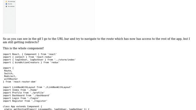 How can this conditional from application state in a Private Route be ignored when navigating... смотреть онлайн