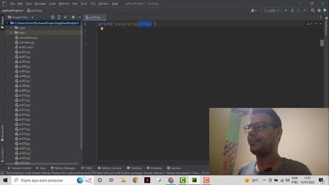Python como pular linha com \n? смотреть онлайн