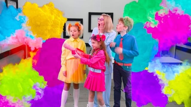 Eva as Wednesday Black vs Pink Challenges for kids смотреть онлайн