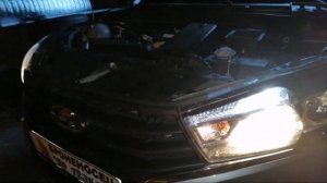 #установка светодиодных ламп ближнего света на LADE VESTE