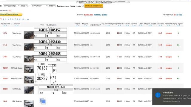 TOYOTA ALPHARD 2020г торги на аукционе в Японии смотреть онлайн