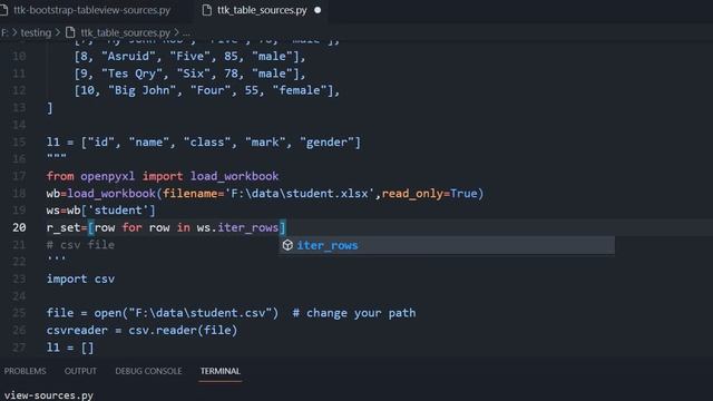 Ttkbootstrap Tableview using MySQL SQLite CSV Excel and DataFrame as data sources #5 смотреть онлайн