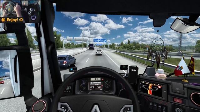 Renault T Evo 480 in Promods | Linz - Budapest | ETS2 Gameplay 4K + wheel cam смотреть онлайн