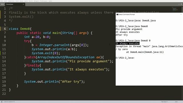 Java Exception Handling Part-5 finally block when it executes and when it not execute Practical Dem смотреть онлайн