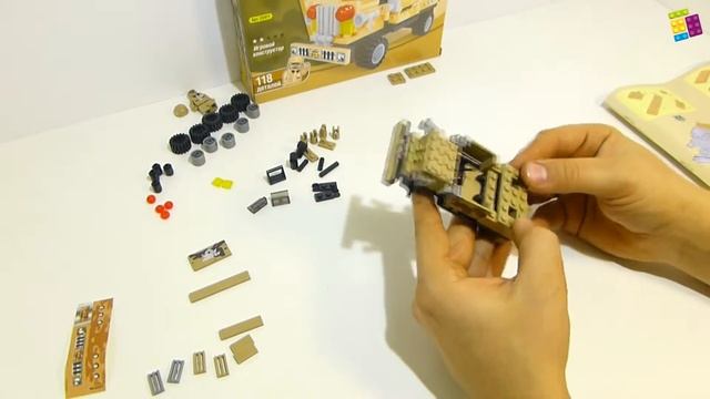 Собираем конструктор Ausini Военный джип