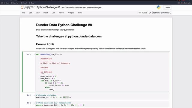 Dunder Data Python Challenge #8 смотреть онлайн