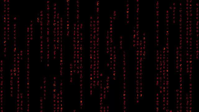 4K Video (1 Hour) Red Matrix On Black Background – Animated