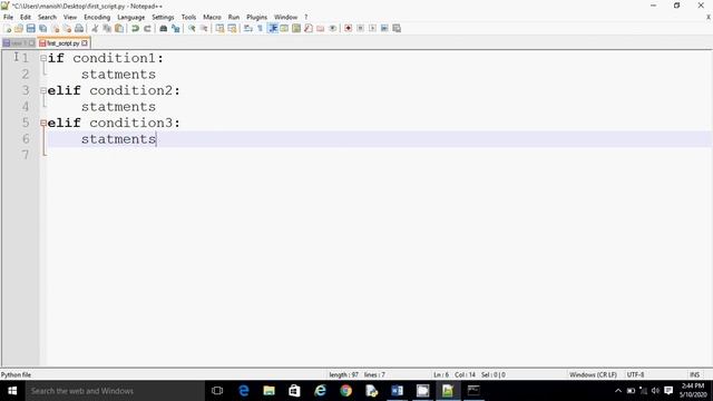 If elif else statement in python смотреть онлайн