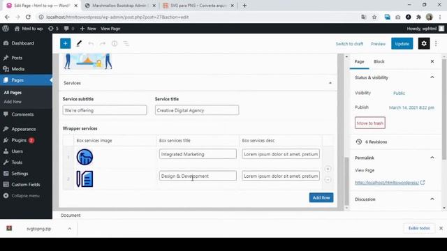 Service section manageable with ACF Plug -Wordpress tutorial -how to convert html to WP - PART 8 смотреть онлайн