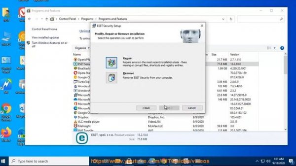 Uninstall ESET Smart Security Premium 2020 in Windows 10/Mac